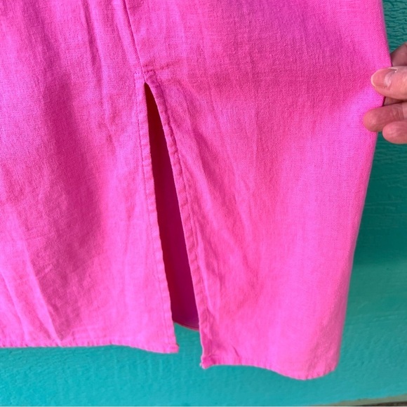 AVA & VIV PINK LINEN RUFFLE EMPIRE WAIST SLEEVELESS MIDI DRESS SIZE 2X PLUS - Picture 9 of 12